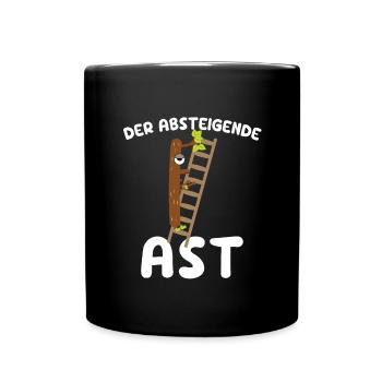 Der absteigende Ast - Tasse einfarbig - Schwarz - Vorne