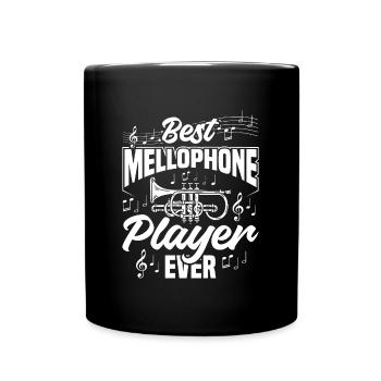 Mellophonspieler Blechblasinstrument Blaskapelle - Tasse einfarbig - Schwarz - Vorne