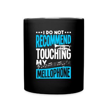 Mellophone Player Mellophonist Brass Instrument - Full Colour Mug - black - Front