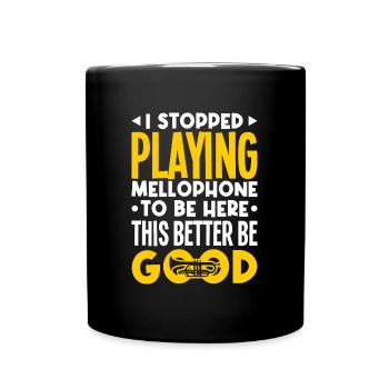 Mellophone Brass Instrument Mellophonist Marching - Full Colour Mug - black - Front