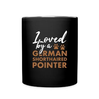 Aimé par un pointeur allemand à poil court - Mug uni - noir - Devant