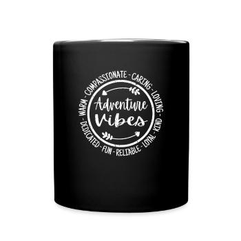Adventure Vibes Abenteuerlustiger Liebhaber Camper Erkunden - Tasse einfarbig - Schwarz - Vorne