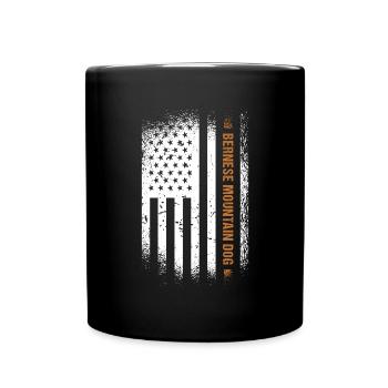 Bernese Mountain Dog Us Flag - Full Colour Mug - black - Front