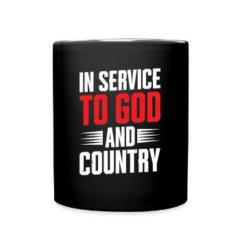 In the Service of God and Country, Chaplain - Full Colour Mug - black - Front