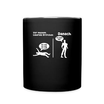 Leberkäs Brötchen - Tasse einfarbig - Schwarz - Vorne