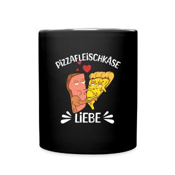 Leberkäse Pizzafleischkäse - Tasse einfarbig - Schwarz - Vorne