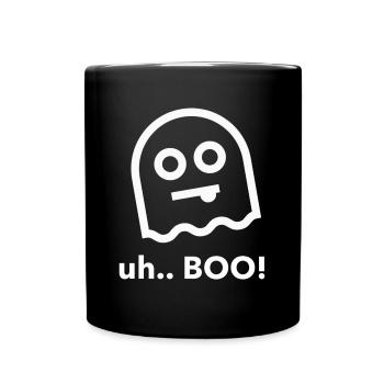 Äh... Buh! - Happy Halloween Minimalistischer - Tasse einfarbig - Schwarz - Vorne