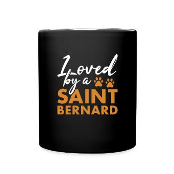 Loved By A Saint Bernard - Full Colour Mug - black - Front