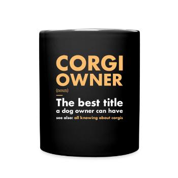 Définition du propriétaire de chien Corgi - Mug uni - noir - Devant