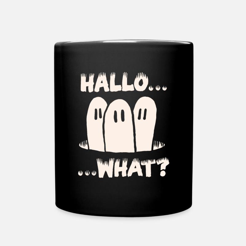 Hallo... Was? - Tasse einfarbig - Schwarz