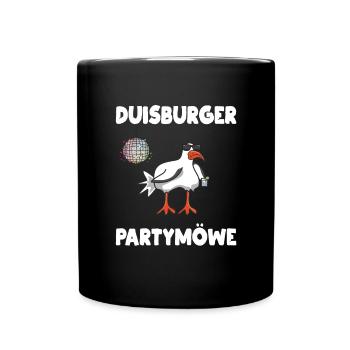Duisburger Party Möwe - Tasse einfarbig - Schwarz - Vorne