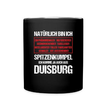 Duisburg Lustiger Spruch - Tasse einfarbig - Schwarz - Vorne