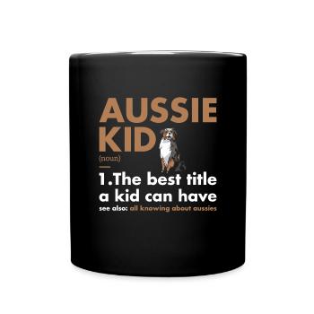 Dog Aussie Kid Definition - Full Colour Mug - black - Front