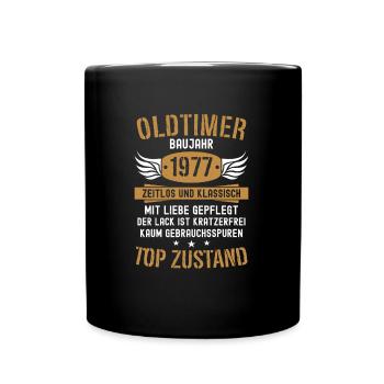 47. Geburtstag Mann Frau Geburtstagsgeschenk 1977 - Tasse einfarbig - Schwarz - Vorne