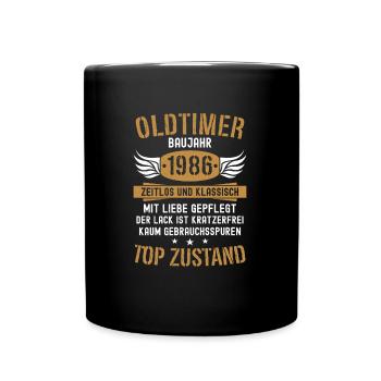 38. Geburtstag Mann Frau Geburtstagsgeschenk 1986 - Tasse einfarbig - Schwarz - Vorne