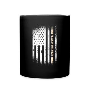 Alaskan Malamute Us Flag - Full Colour Mug - black - Front