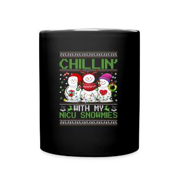 Chillen mit meiner Neugeborenen-Intensivstation Krankenschwester Weihnachten - Tasse einfarbig - Schwarz - Vorne