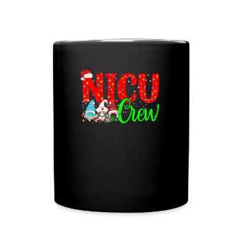 Lustige Gnome NICU Crew Krankenschwester Weihnachten - Tasse einfarbig - Schwarz - Vorne