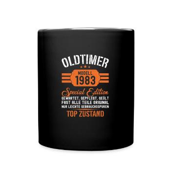 41. Geburtstag 41 Jahre Oldtimer Geschenk 1983 - Tasse einfarbig - Schwarz - Vorne