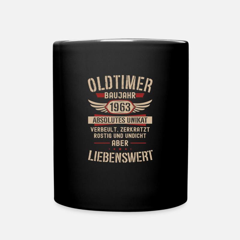 61. Geburtstag 61 Jahre Oldtimer Geschenk 1963 - Tasse einfarbig - Schwarz