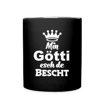 Min Götti esch de bescht Patenonkel Schweiz - Tasse einfarbig - Schwarz - Vorne