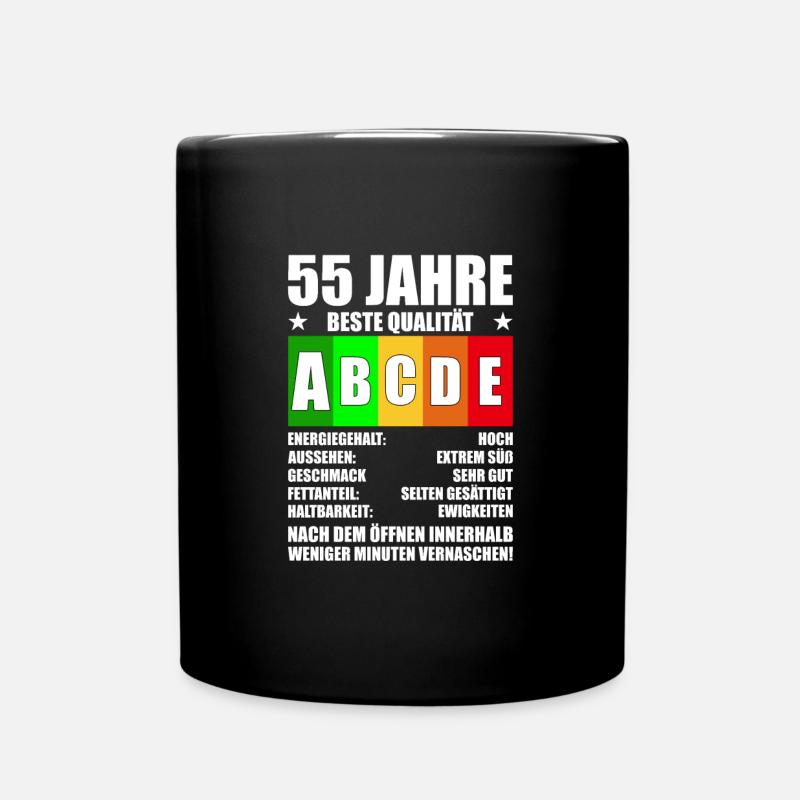 55 Jahre Feinste Qualität 55 Geburtstag - Tasse einfarbig - Schwarz