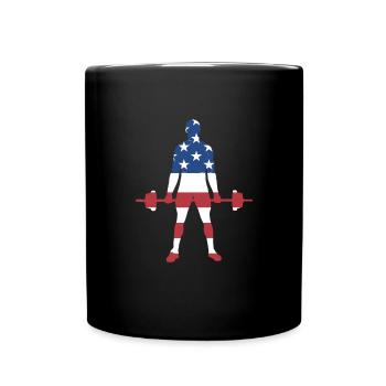 Sport Us Flag Powerlifting - Full Colour Mug - black - Front