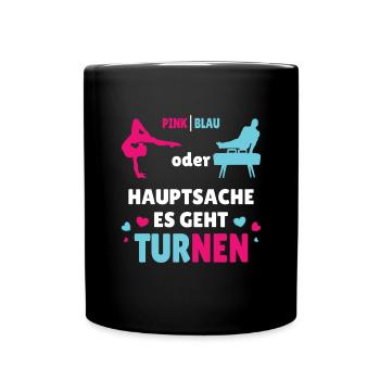 Kunstturnen Gender Reveal Turnen - Tasse einfarbig - Schwarz - Vorne