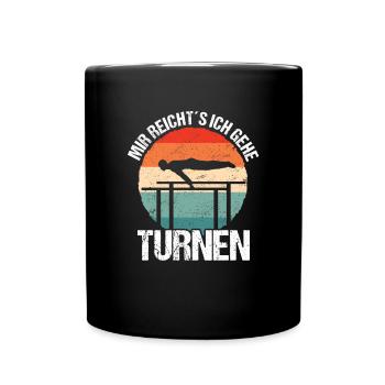 Kunstturnen Geräteturnen Barren - Tasse einfarbig - Schwarz - Vorne