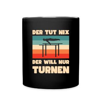 Kunstturnen Barren Turnen - Tasse einfarbig - Schwarz - Vorne