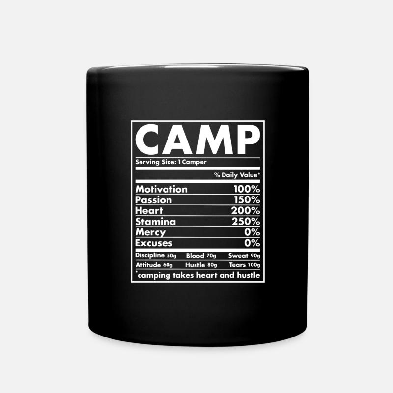 Camper Nutrition Camping - Tasse einfarbig - Schwarz