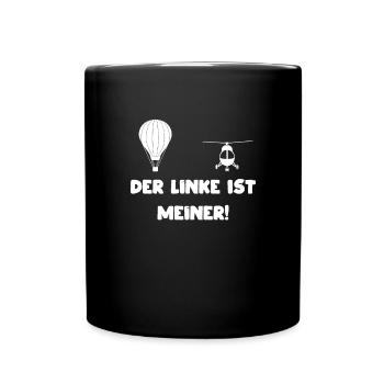 Gasballon Ballonpilot Lustiger Spruch - Tasse einfarbig - Schwarz - Vorne