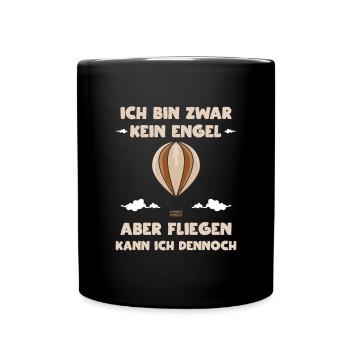 Ballonfahrer Kein Engel - Tasse einfarbig - Schwarz - Vorne