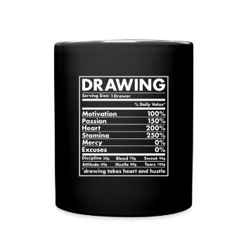 Drawer Nutrition Drawing - Tasse einfarbig - Schwarz - Vorne