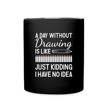 Tiroir Un jour sans dessin - Mug uni - noir - Devant