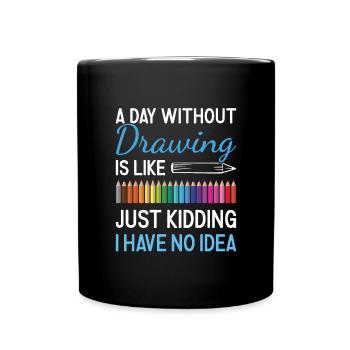 Tiroir Un jour sans dessin - Mug uni - noir - Devant