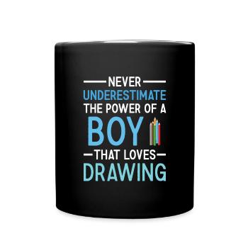 Drawer Never Underestimate The Power Of A Boy - Full Colour Mug - black - Front