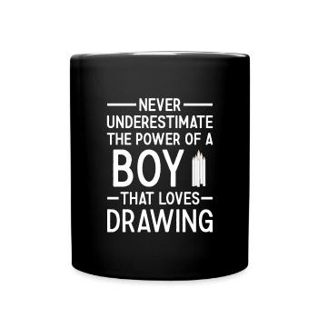 Drawer Never Underestimate The Power Of A Boy - Full Colour Mug - black - Front