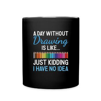 Tiroir Un jour sans dessin - Mug uni - noir - Devant