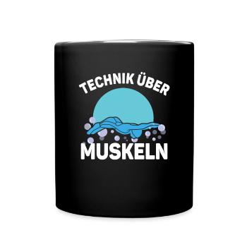 Wassersportler Schwimmübungen Rettungsschwimmer - Tasse einfarbig - Schwarz - Vorne