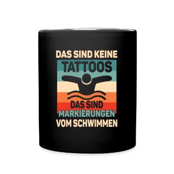 Wassersportler Rettungsschwimmer Schwimmer - Tasse einfarbig - Schwarz - Vorne
