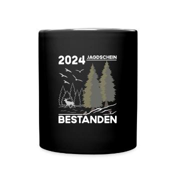 Jagdschein Bestanden 2024 - Tasse einfarbig - Schwarz - Vorne