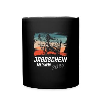 Jagdschein Bestanden 2024 - Tasse einfarbig - Schwarz - Vorne