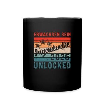 Erwachsen sein Unlocked - Tasse einfarbig - Schwarz - Vorne