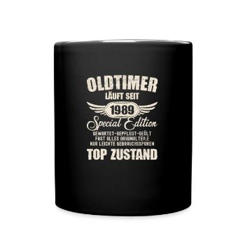 35. Geburtstag 35 Jahre Oldtimer Geschenk 1989 - Tasse einfarbig - Schwarz - Vorne