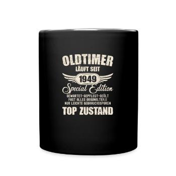 75. Geburtstag 75 Jahre Oldtimer Geschenk 1949 - Tasse einfarbig - Schwarz - Vorne