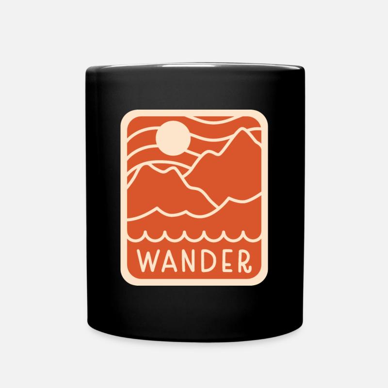 Wandern im Gebirge - Tasse einfarbig - Schwarz