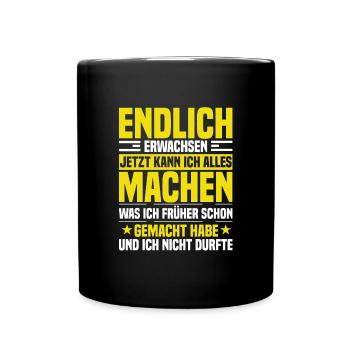 Sprüche zur Jugendweihe Jugendweihe Feier - Tasse einfarbig - Schwarz - Vorne