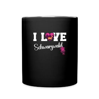Schwarzwald Souvenir Schwarzwaldmädel - Tasse einfarbig - Schwarz - Vorne