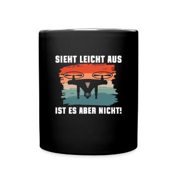 Drohnenpilot Drohnen Drohne - Tasse einfarbig - Schwarz - Vorne